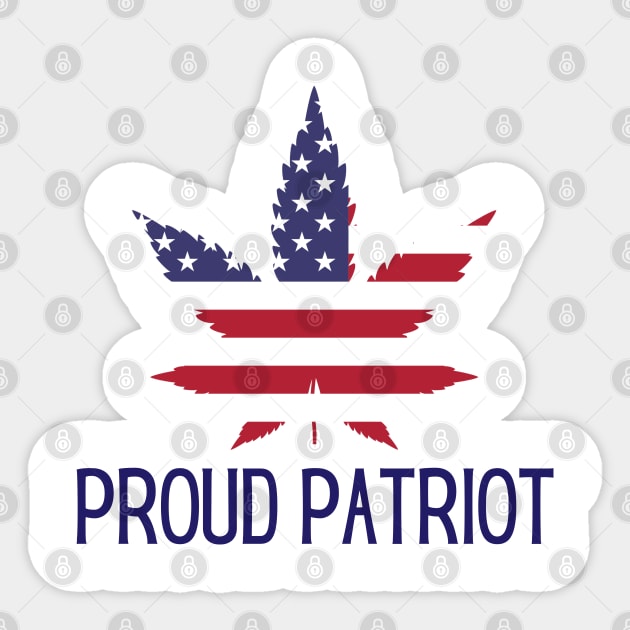 Patriot Pot Leaf Marijuana American Flag Patriotic Gift Sticker by InnerMagic